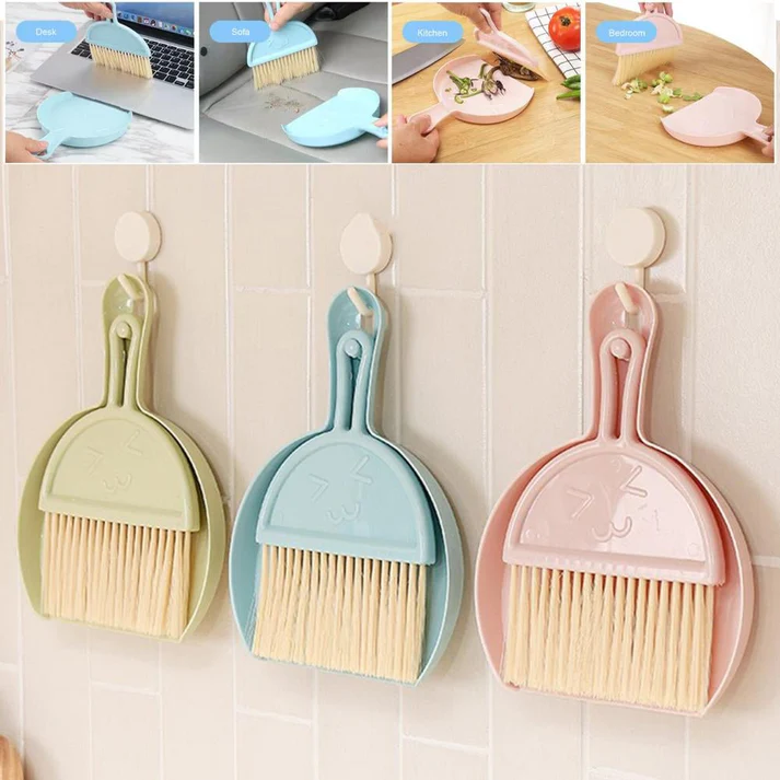 Cleaning with Mini Broom Dustpan and Brush Set