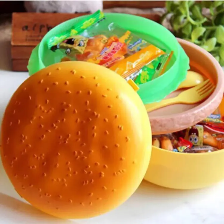 School Lunch Box Large Burger Shaped Tiffin with Compartments