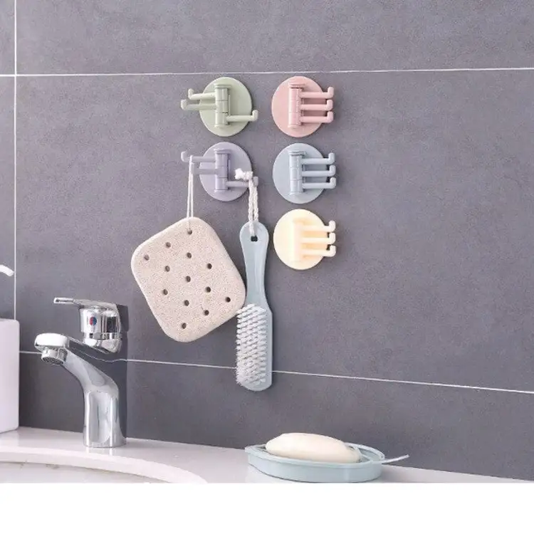 Pack Of 2 Self Adhesive 3 Branch Hook for Multipurpose Use