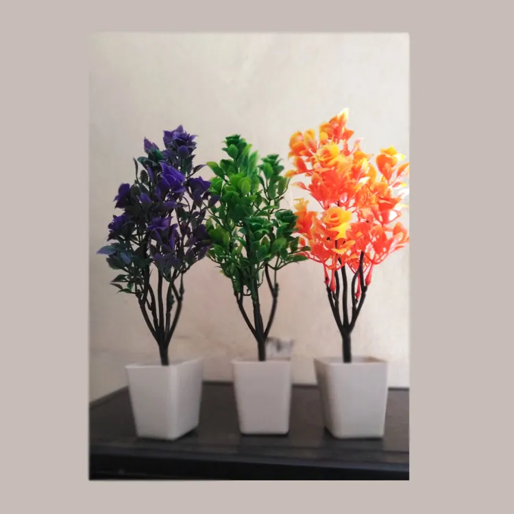 3 Long Artificial Plants with Pots Ideal Home Office Decor