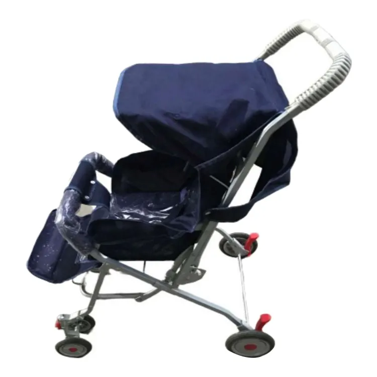 Foldable Baby Stroller Pram Newborn Blue 6 Rubber Tyres
