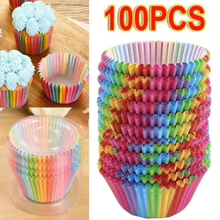 Multi colour Baking Cups 100 PCS Cupcake Muffin Paper Liners