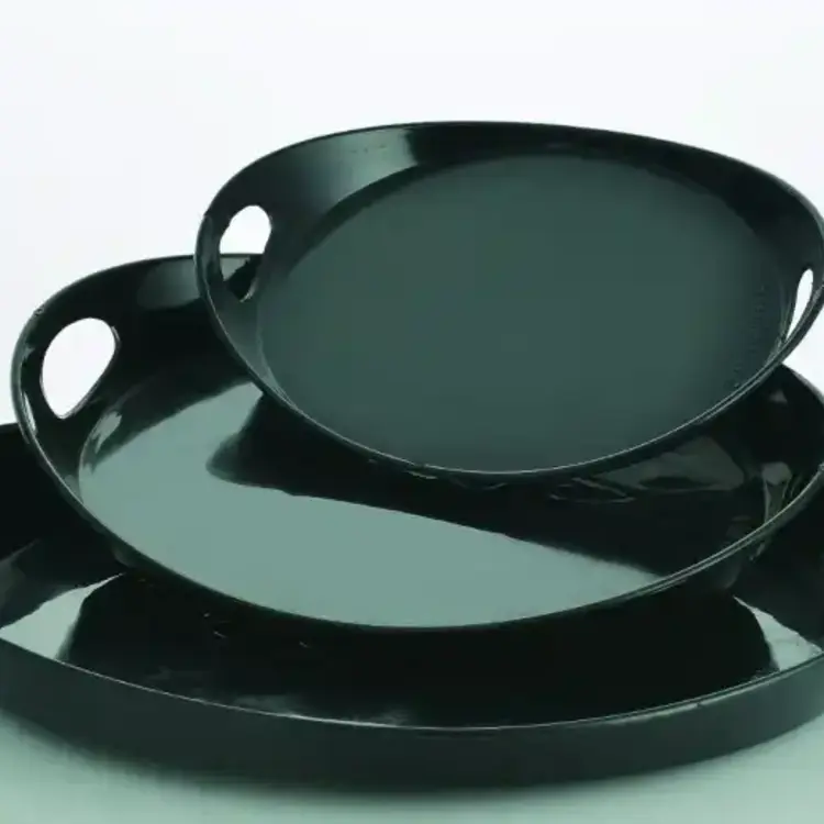 Black Tray 3 Piece Set Elegant Addition to Kitchen  Dining
