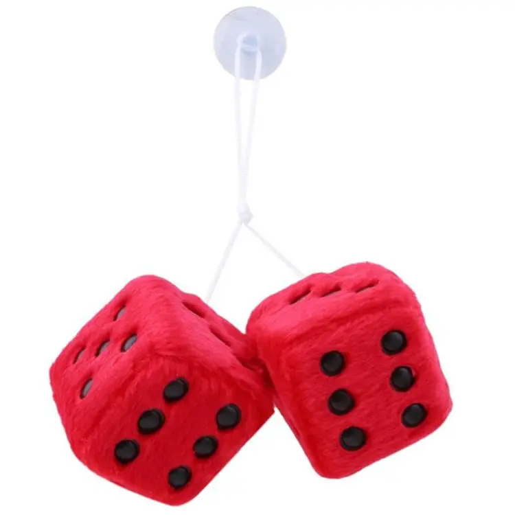 Vintage Car Decoration Creative Styling Pair for Rear Mirror Multi color Fuzzy Plush Dice