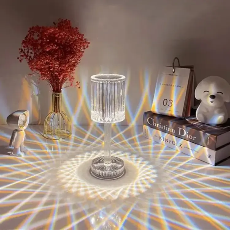 Crystal Table Lamp Touch Remote Control Acrylic Night Lamp