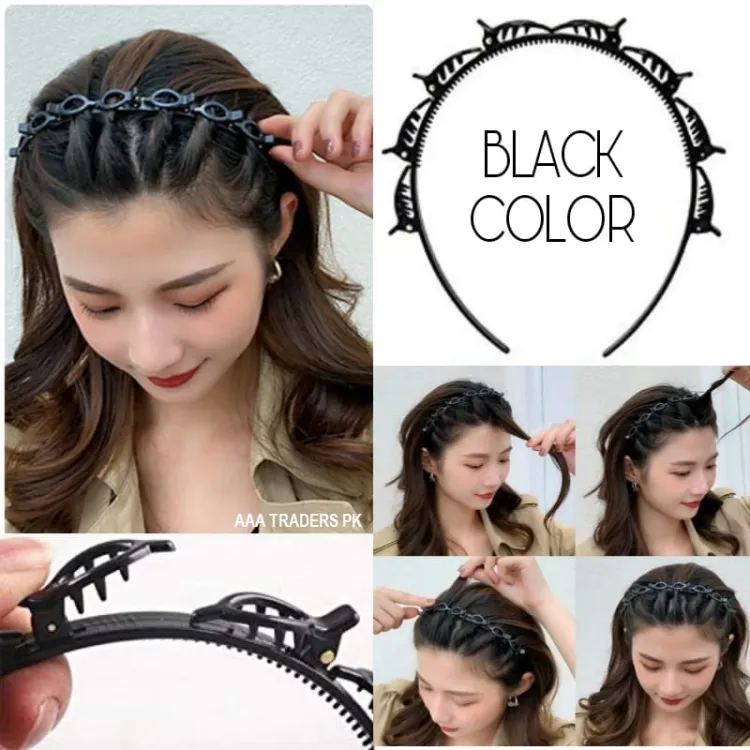 Headband Double Twist Plait Hair  for Bangs Hairstyle
