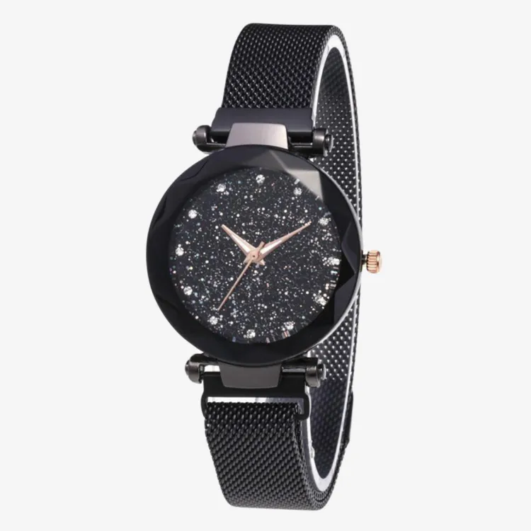 Stylish Magnetic Ladies Watch Black Color