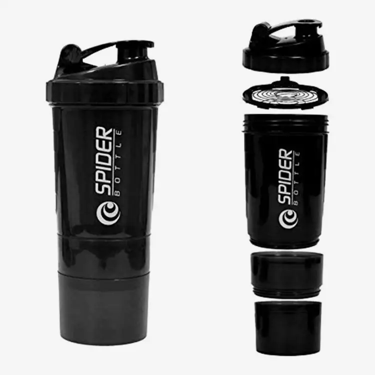 Multi color Spider Protein Shaker Bottle with Compartment