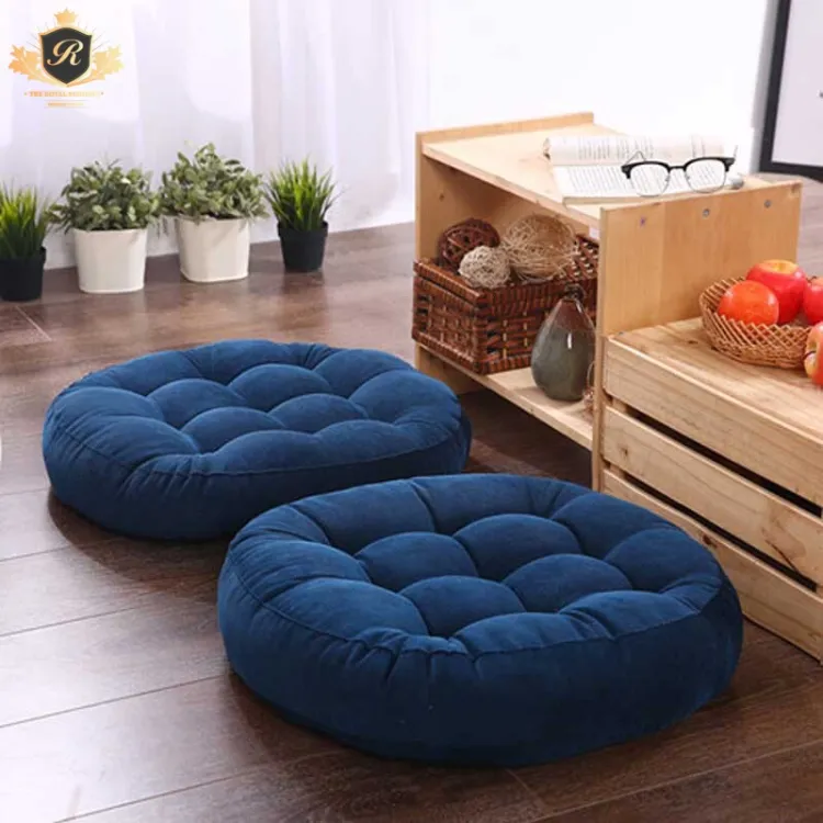 Comfortable Round Floor Cushion 2 Pcs Set