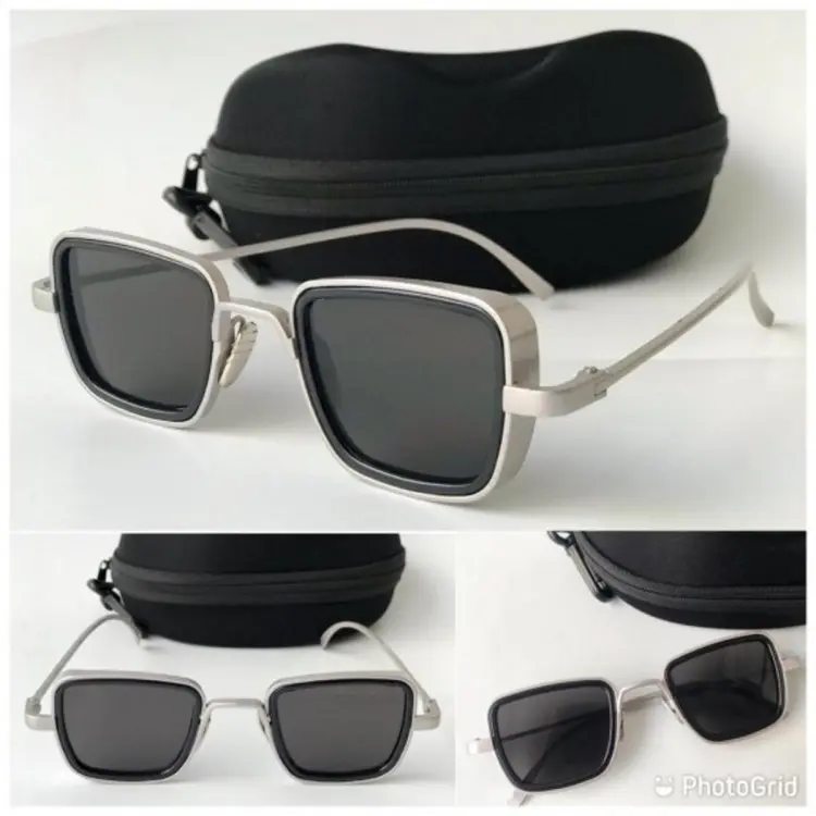 Sunglasses Metal Frame Square Retro Design for Men