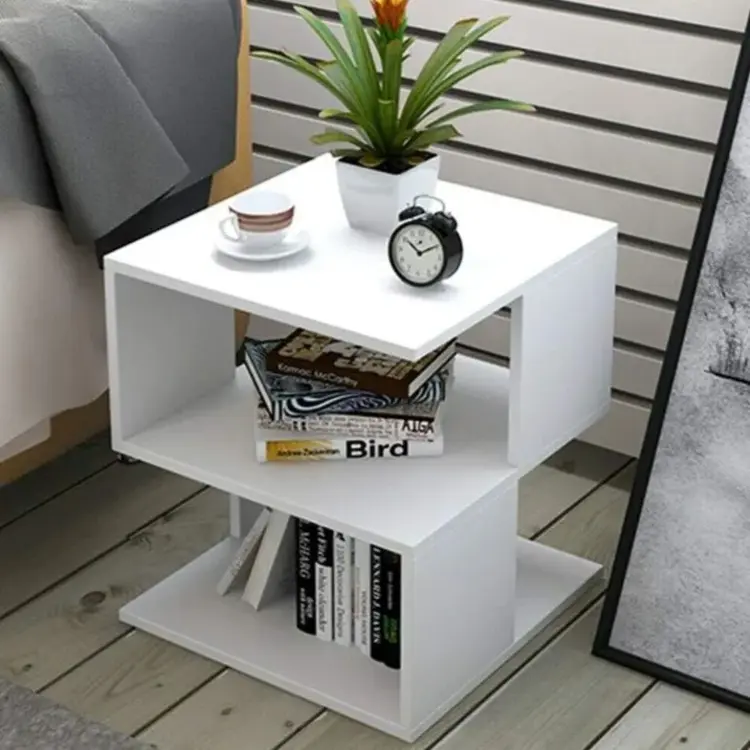 Other Sleek Storage Solution Modern End Table with Shelf