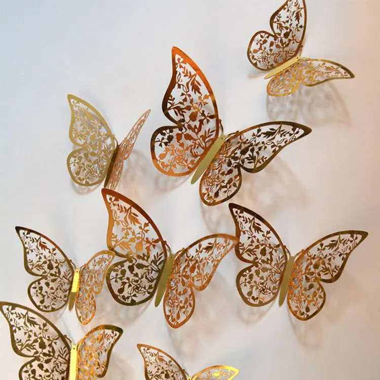Butterfly Golden Wall Sticker Home Decoration12 Pcs