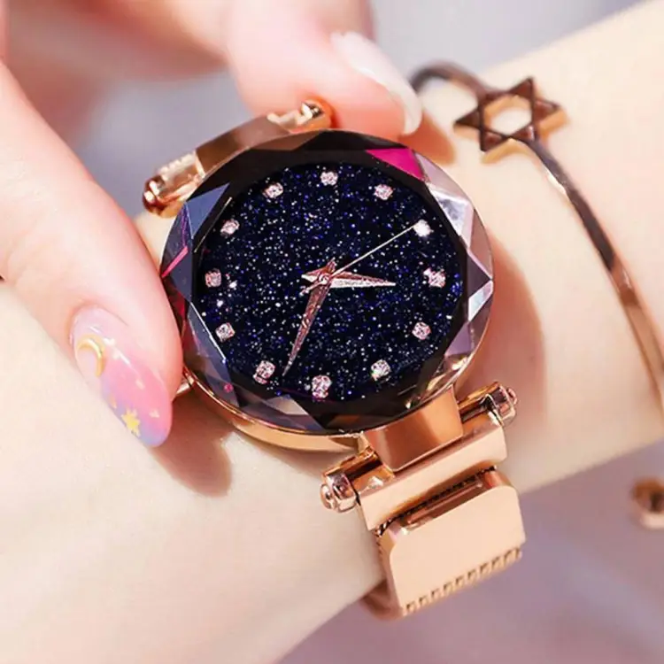 Golden Magnetic Ladies Wrist Watch A Perfect Blend