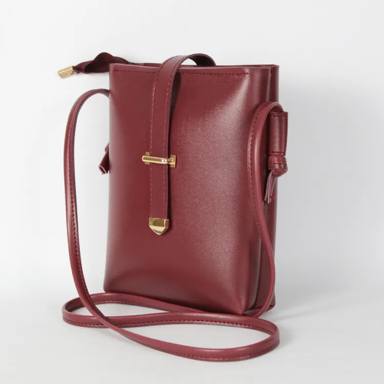 Women Leather Mini Bucket Bag
