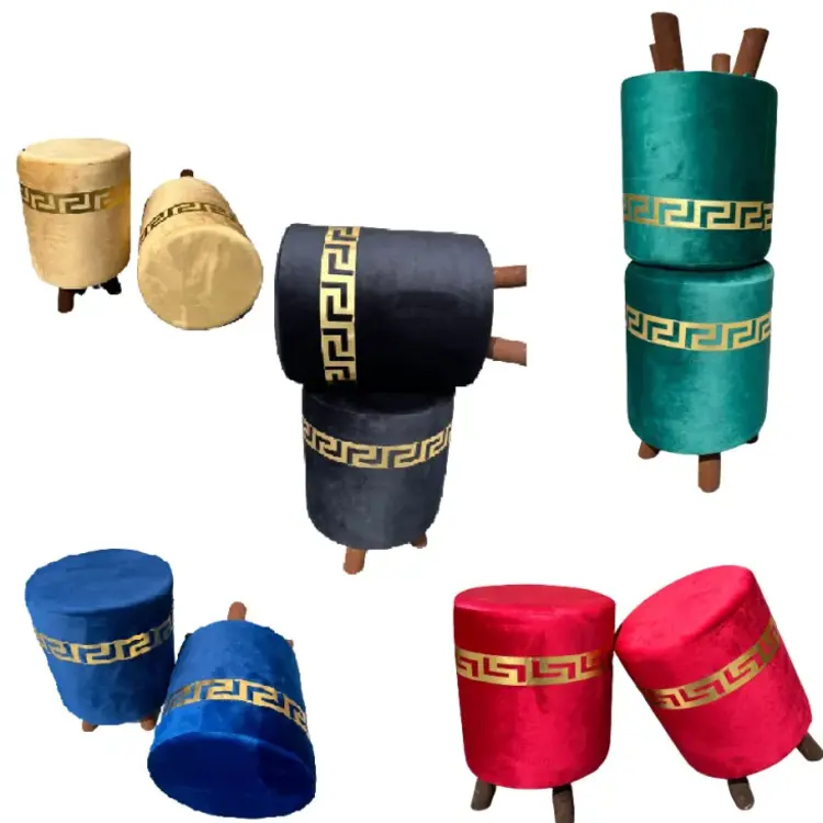 Home Office Decor Soft Velvet Stool Nursery Wooden Step Stool