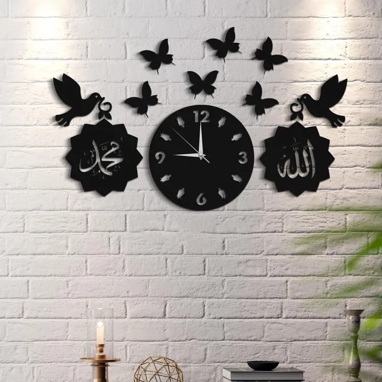 Stylish 3D Wooden Wall Clock for Home and Office Decor
