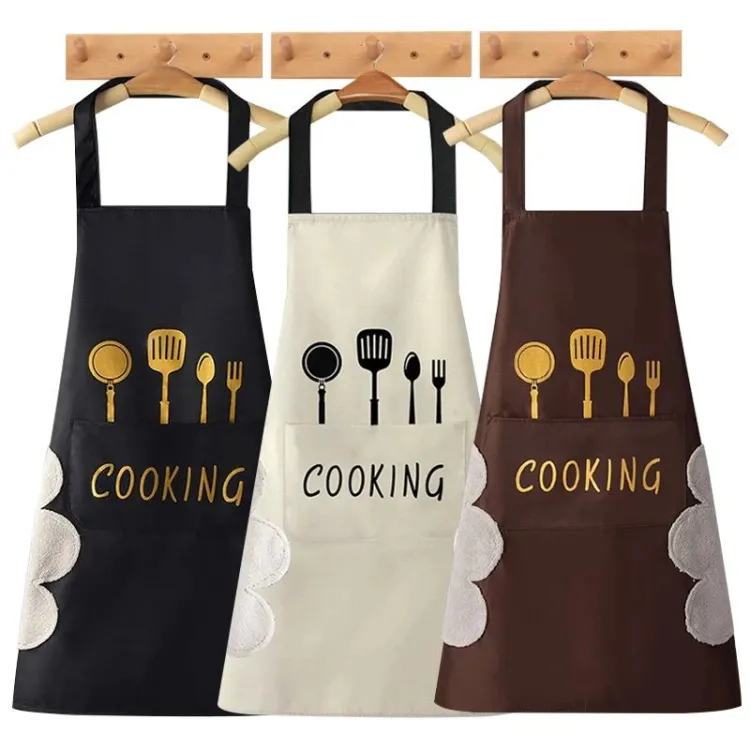 Kitchen Apron Waterproof Oil Proof Apron For Woman Adjustable Household Cooking