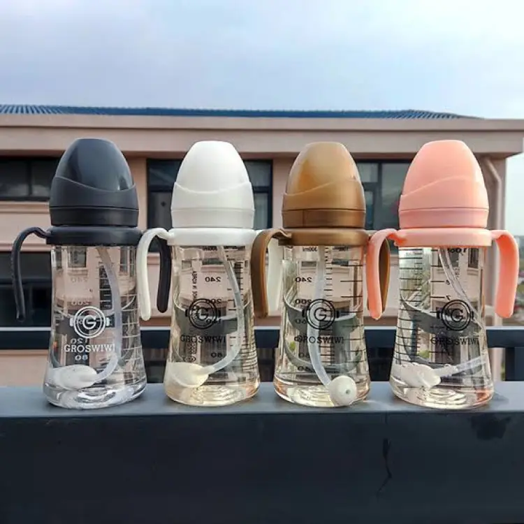 New Style 300ml Baby Feeder Bottle with Straw  Imported Plastic for Infant Feeding