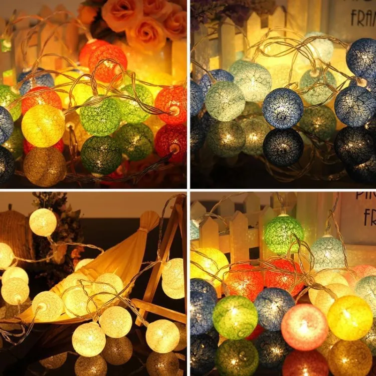 10 Color Ball LED String Lights Battery All Colors