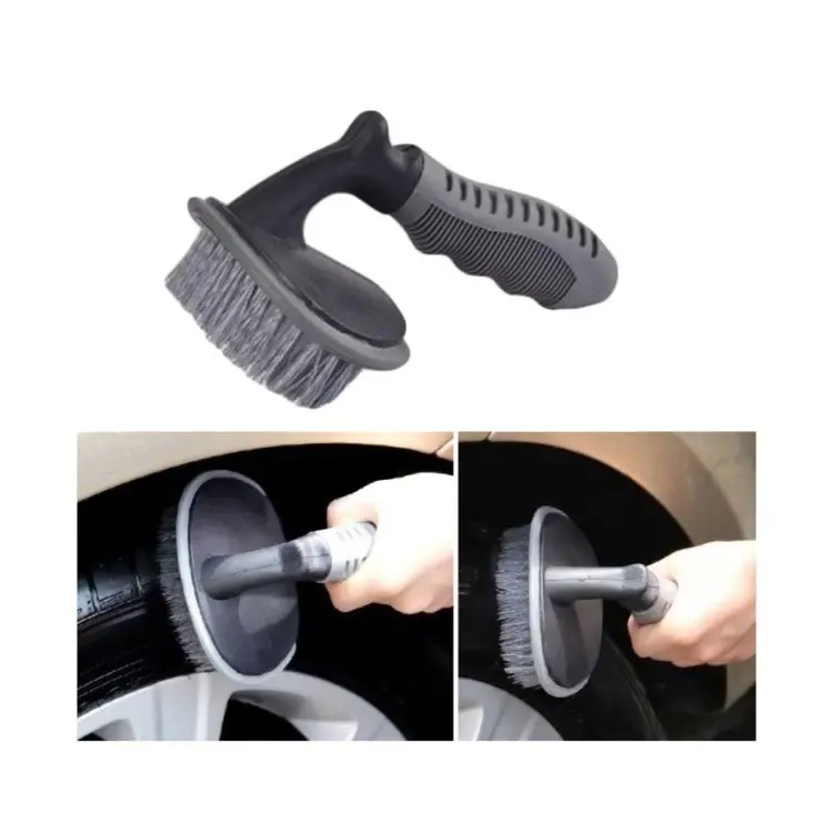 Car Tyre Cleaning Brush U shaped Multi Functional Wheel Hub Washing Tool