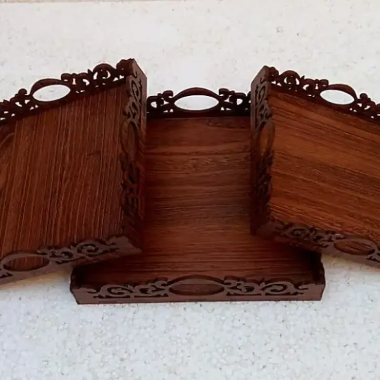 Wooden Decorative Tray Set for Snacks & Dry Fruits