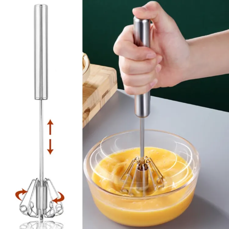 Stainless Steel Manual Egg Beater and Coffee Mixer