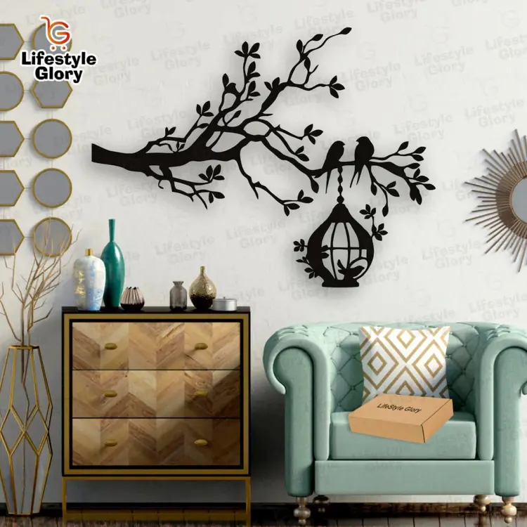Lifestyle Glory Brand 3D Tree with Birds on Nest Wooden Wall Art