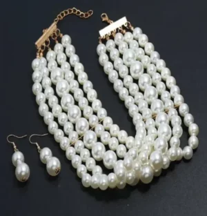 Pearl Necklace Earings
