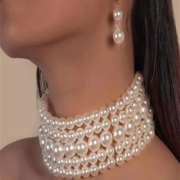 Pearl Necklace Earings