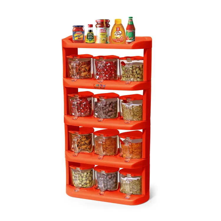 PrettyNeat Spice Rack with 12 Jars 5 Tier Condiments Storage