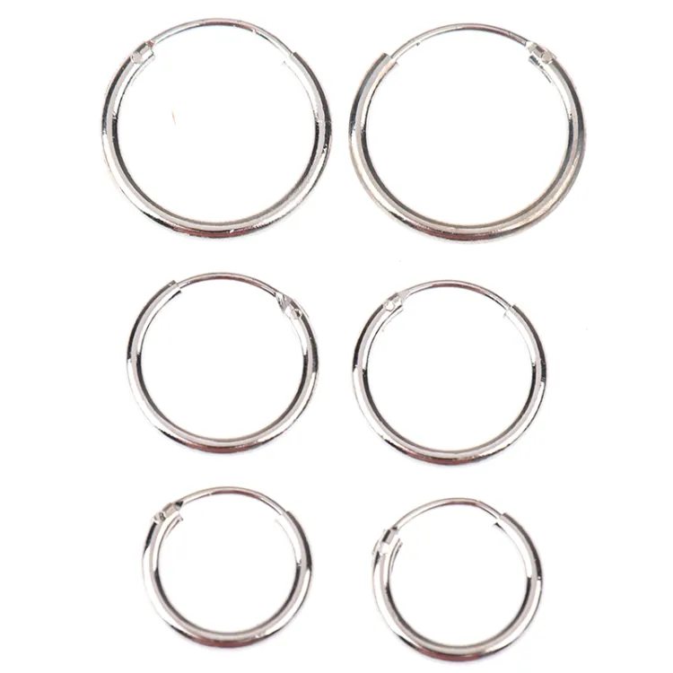 Simple Round Circle Small Ear Stud Earring 3 Pair Set