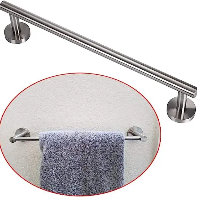 Stainless Steel Towel Bar Wall Mounted Holder for Bathroom & Kitchen