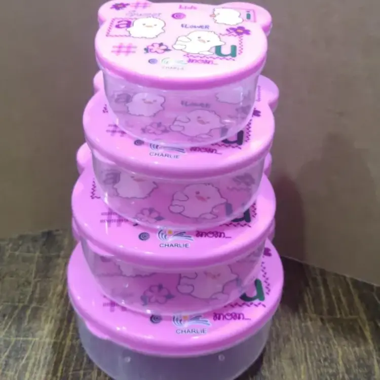 Teddy Bear Shaped Bowl Set Vibrant Colours 4 in 1 Option