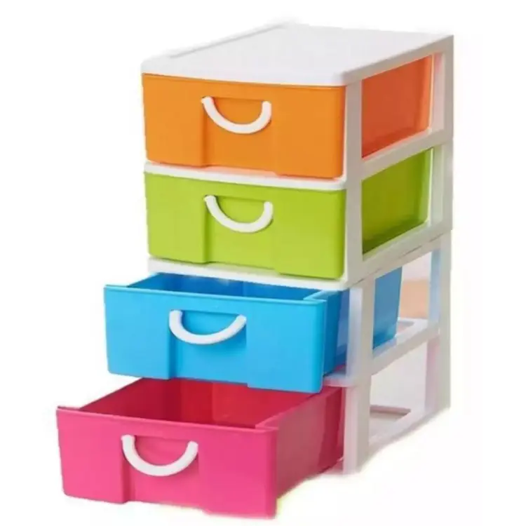 Colorful 4 Tier Cosmetics Storage Box