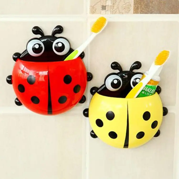 Creative Ladybug Kids Wall Suction Cup Toothbrush Holder