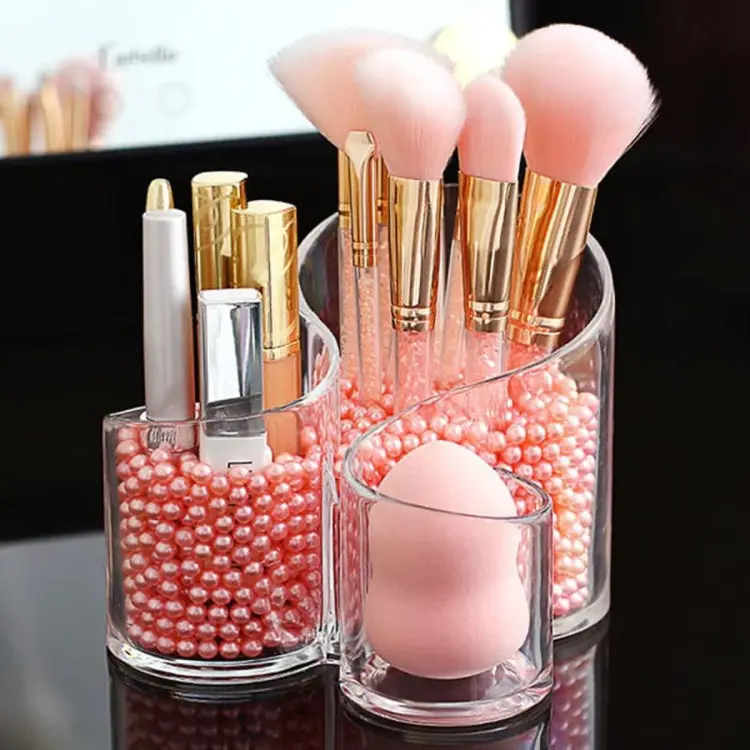 Transparent Acrylic Cosmetic for Makeup Nail Polish  Eyebrow Pencil Storage Box Toothbrush Holder Stationary Holder