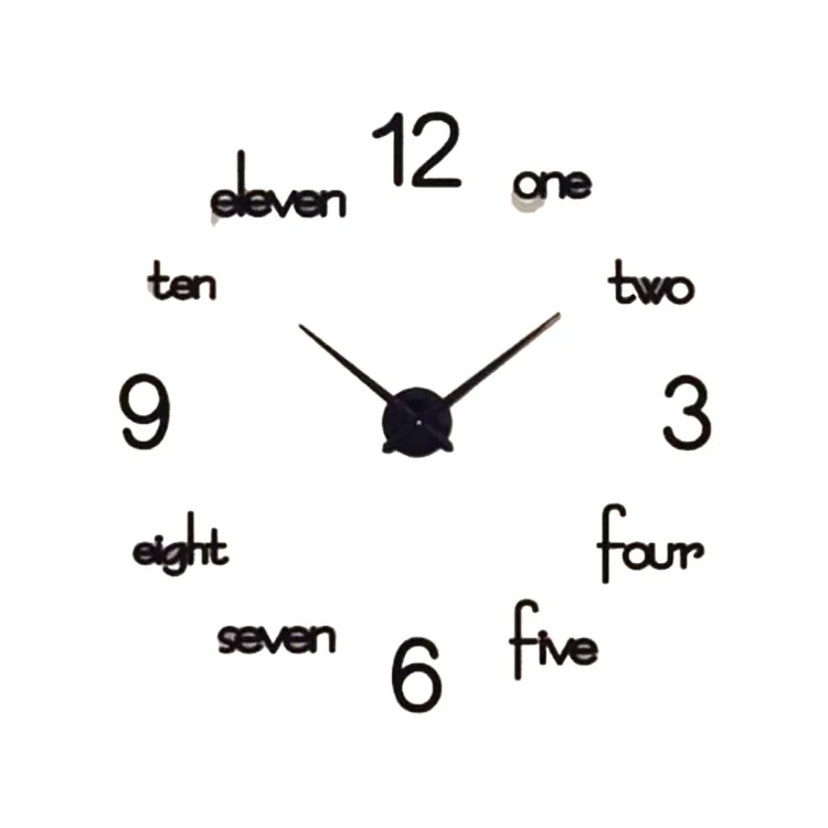 Wall Clock 3D 24 Wooden Watch DIY Design Decoration for Home Office and Gifts