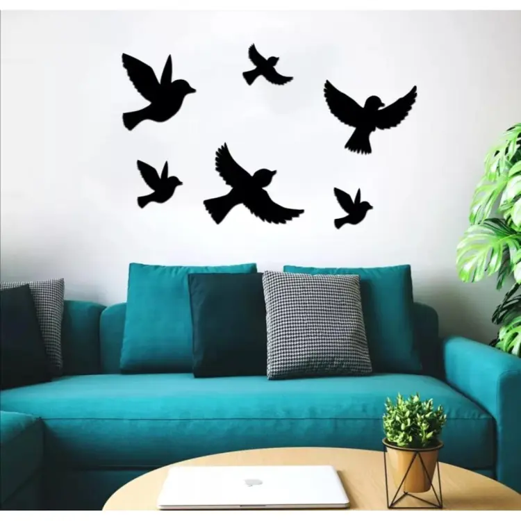 Pack of 6 sparrow acrylic wood For Home Decor