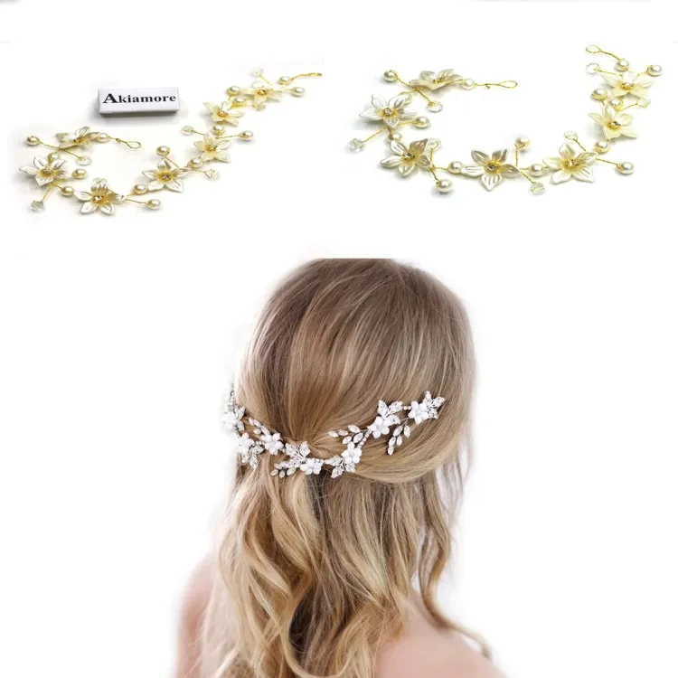 Crystal Pearl Bridal Headbands For Girls