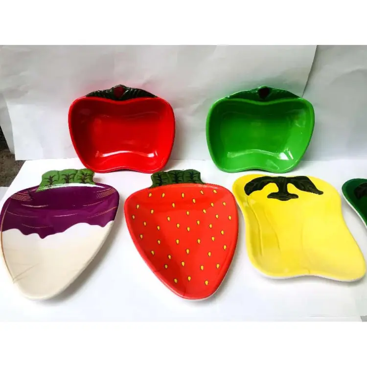 Pack of 5 Melamine Colorful Tray Set Beautiful fruits Shaped tray