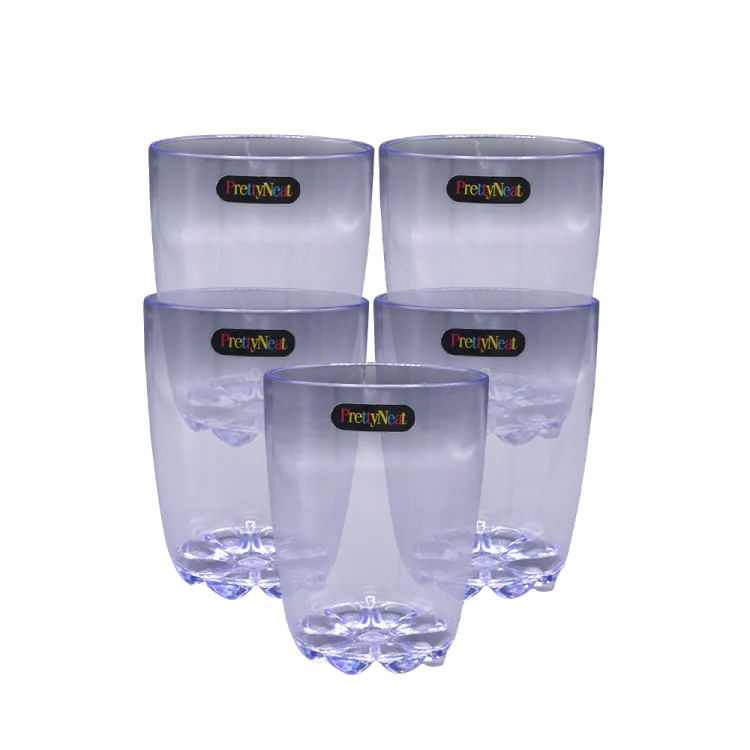 Crystal Plastic Glass Set Pack Of 5