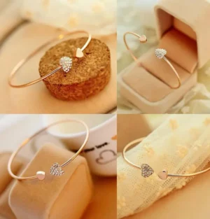 Double Heart Opening Bracelet