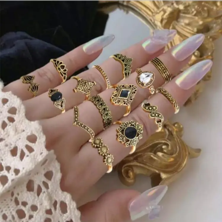 15 pcs Ring Set For Girls Fashion Ring