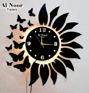 Flower Wooden Wall Clock
