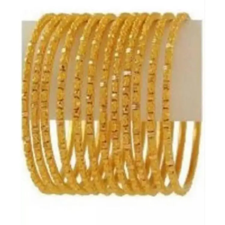 12 Pcs Golden Plated Bangles for Women