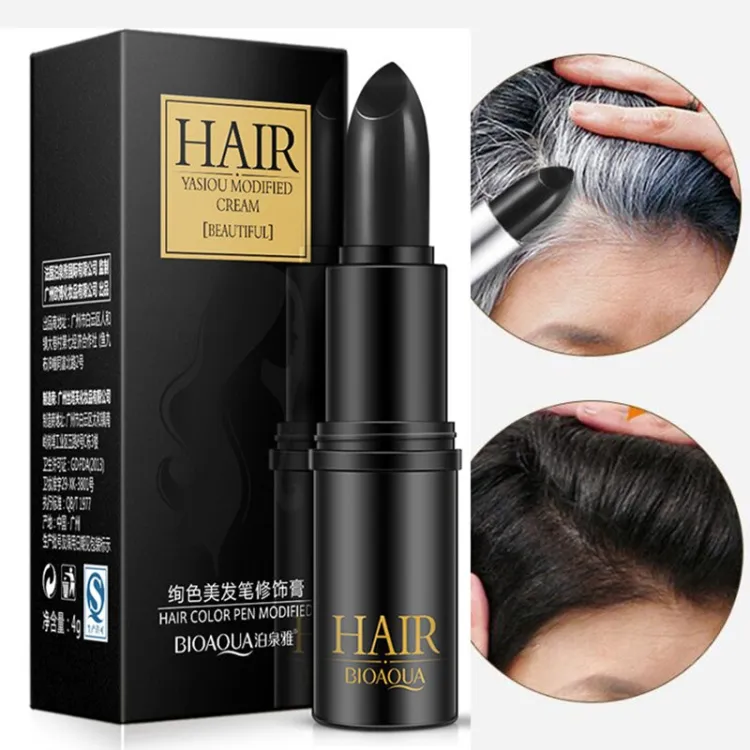 Hair dye Instant Temporary Coloring Hair Lipstick Shape Hair Dye Pen Black Brown Covering White Hair Color Stick
