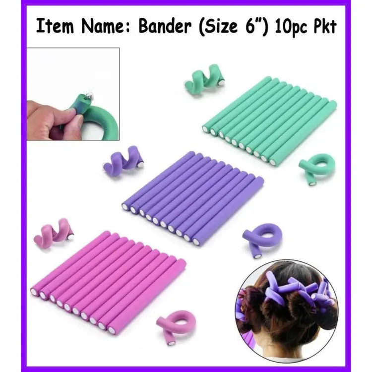 10 Pcs Hair Rollers Soft banders for heatless Foam Curls Tool for women