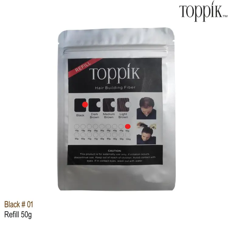 Refill Black Hair Toppik Fibers for a Refreshing Look 50g