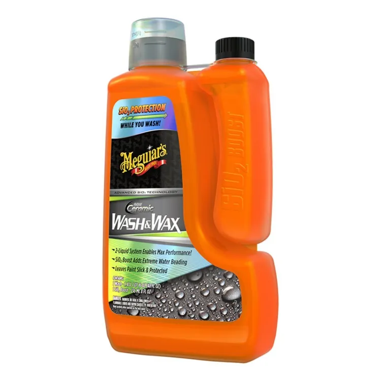 Meguiars Hybrid Ceramic Car Wash Wax with Instant Water Beading Protection Wash Boost