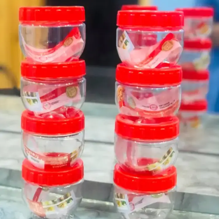 Pack of 8 Multipurpose Interlock Food Spices Sauce Storage Jars 300ml